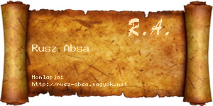 Rusz Absa névjegykártya
